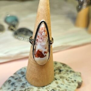 Red Rainbow Jasper Silver 925  Ring